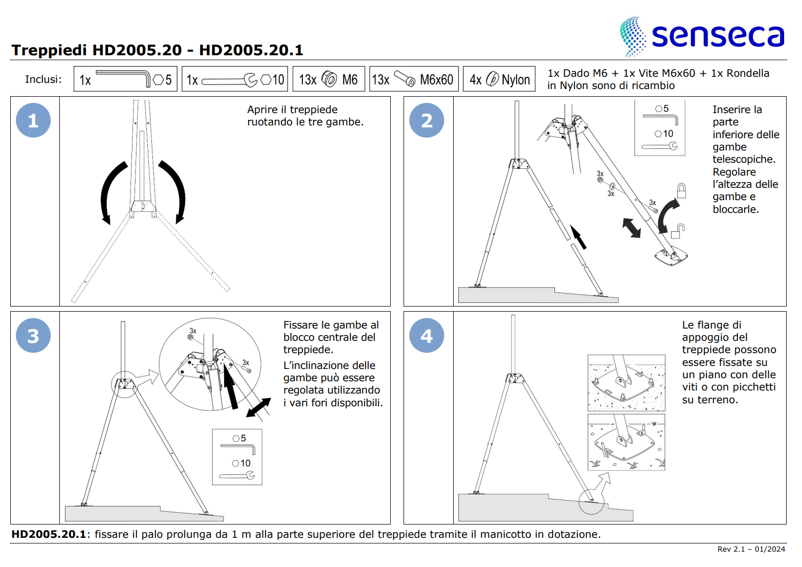환경 센서용 삼각대 키트 Senseca DeltaOHM HD2005.20