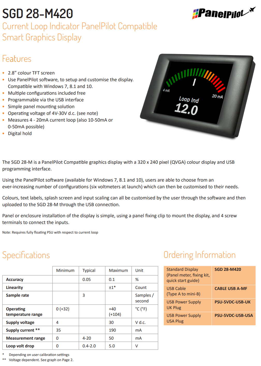 패널파일럿 LASCAR PanelPilot M / SGD 28-M420
