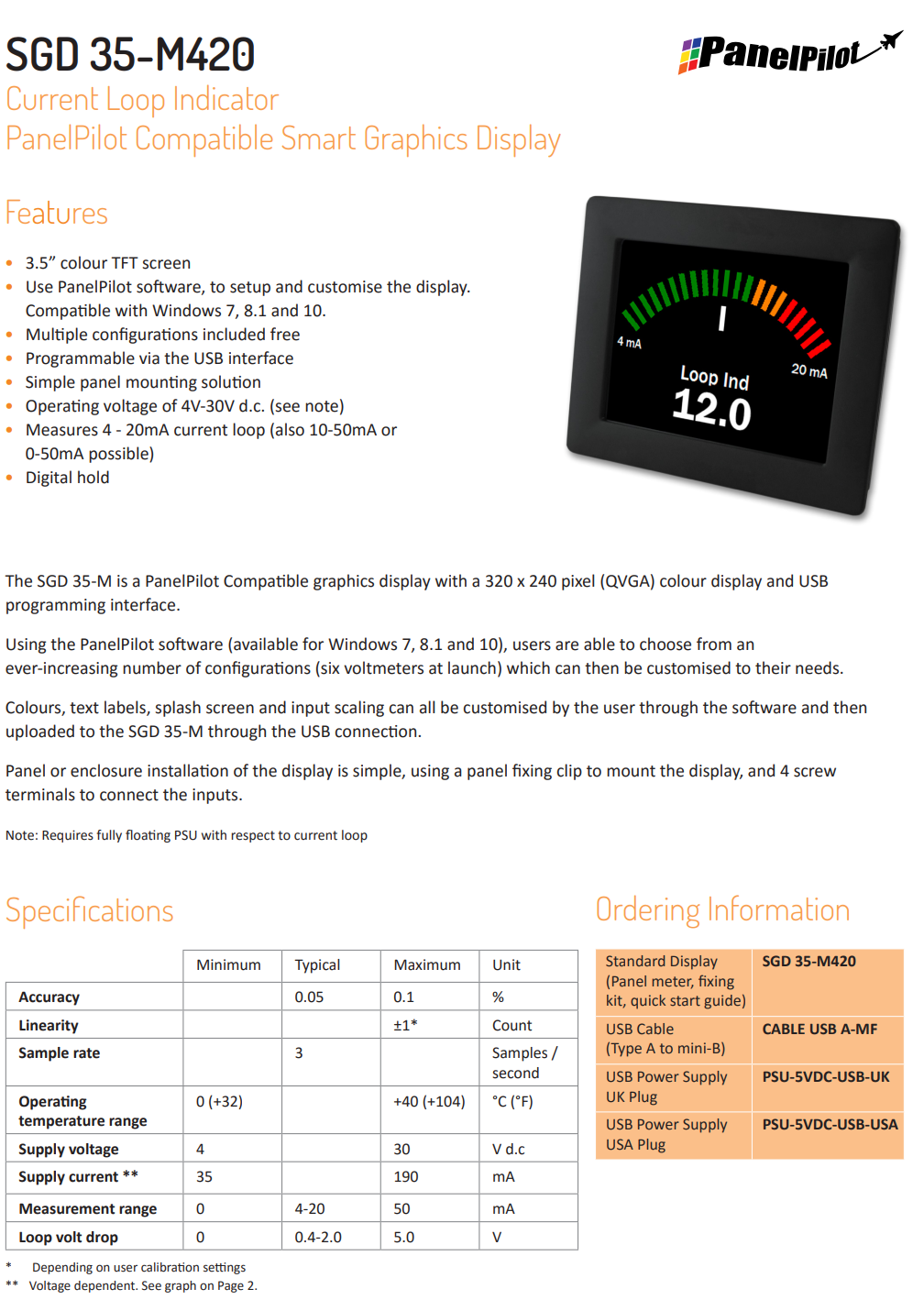 패널파일럿 LASCAR PanelPilot M / SGD 35-M420