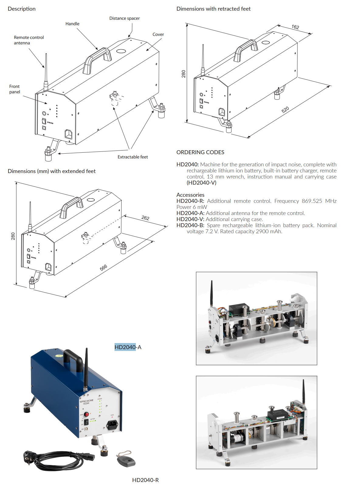 충격 소음 발생기 타진기 탭핑 머신 Senseca DeltaOHM HD2040