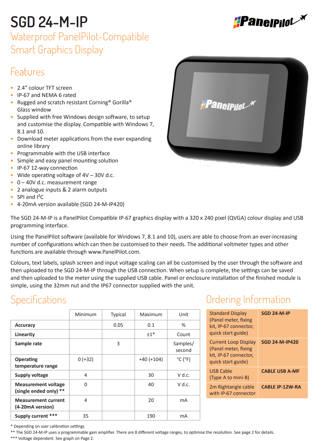 패널파일럿 LASCAR PanelPilot M / SGD 24-M-IP420