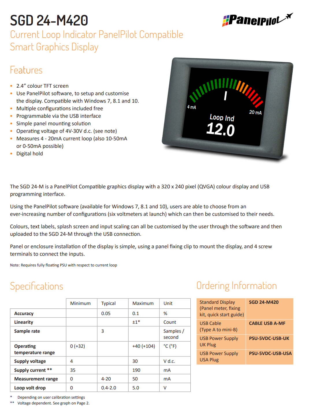 패널파일럿 LASCAR PanelPilot M / SGD 24-M420
