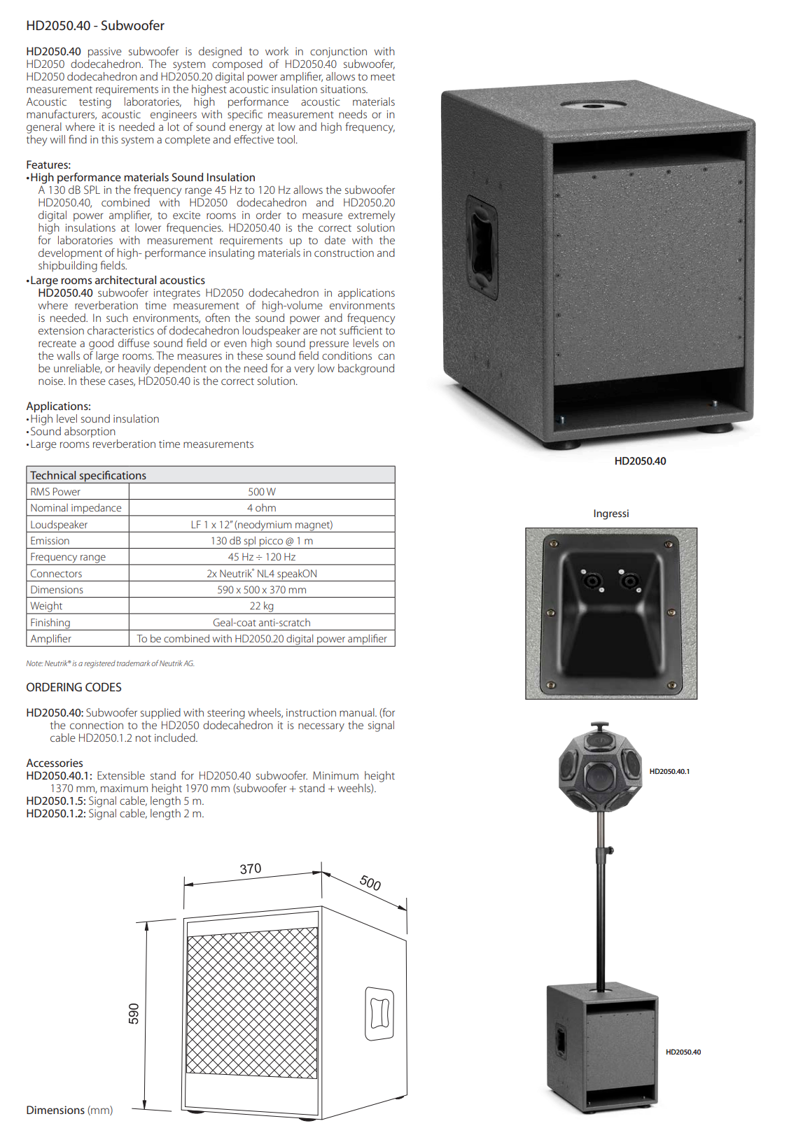 패시브 서브우퍼 Senseca DeltaOHML HD2050.40