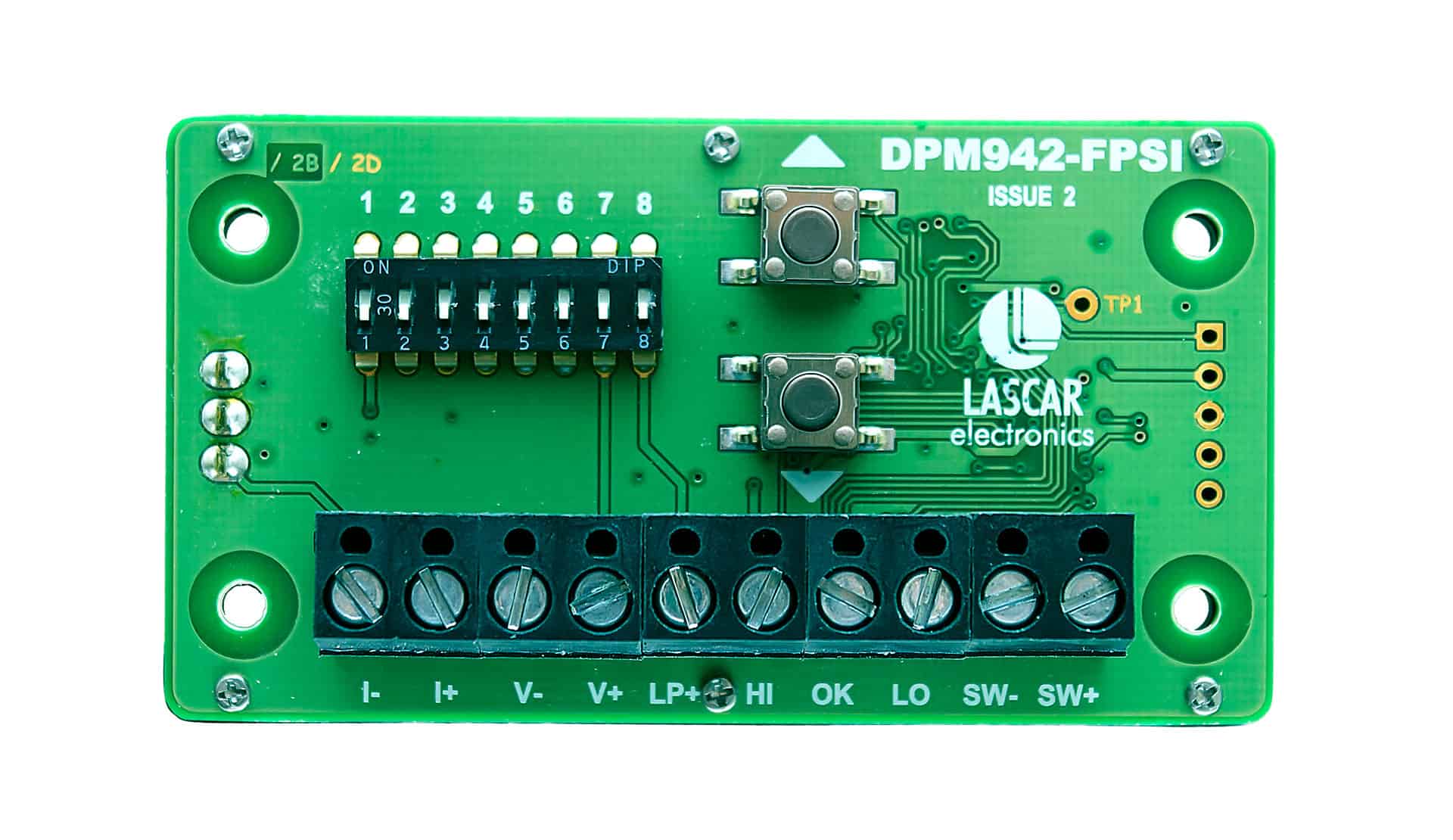 대형 4-20mA 전류 루프 LCD 미터 (적색/녹색 프로그래밍 가능 백라이트 포함) LASCAR Panel Meters / DPM 942-FPSI