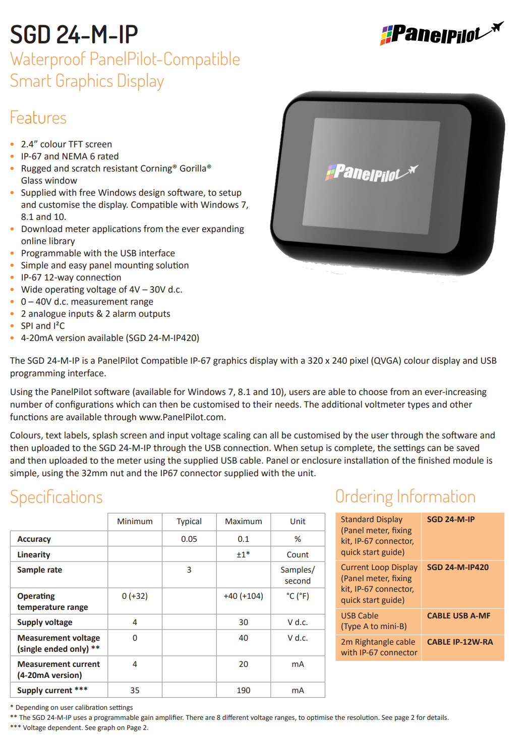 패널파일럿 LASCAR PanelPilot M / SGD 24-M-IP