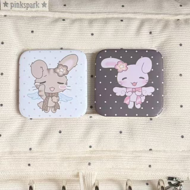 [Kiyo Island] x arsene - Square Can Badge Set (Pink Brown)