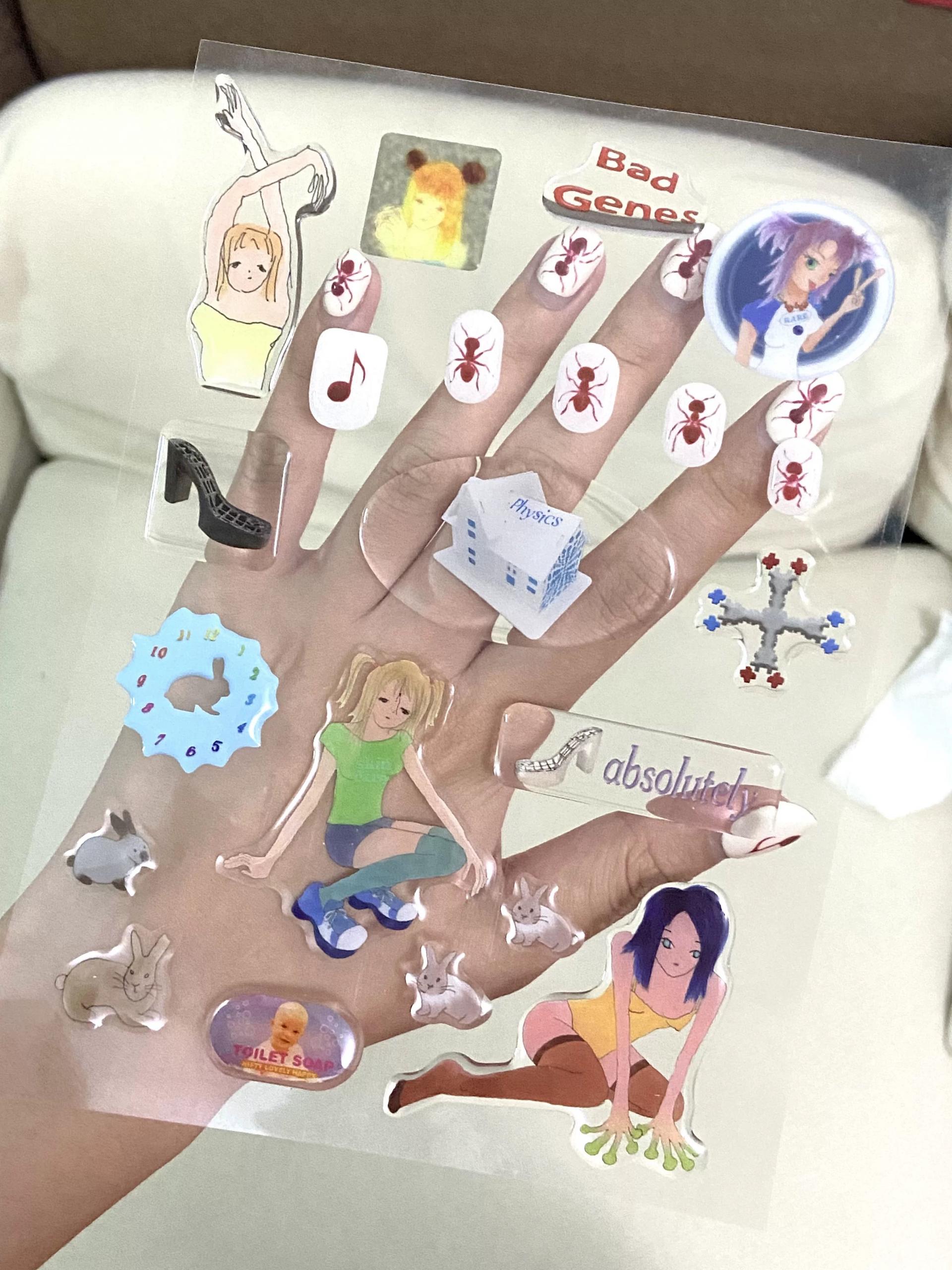 High heel nails epoxy sticker