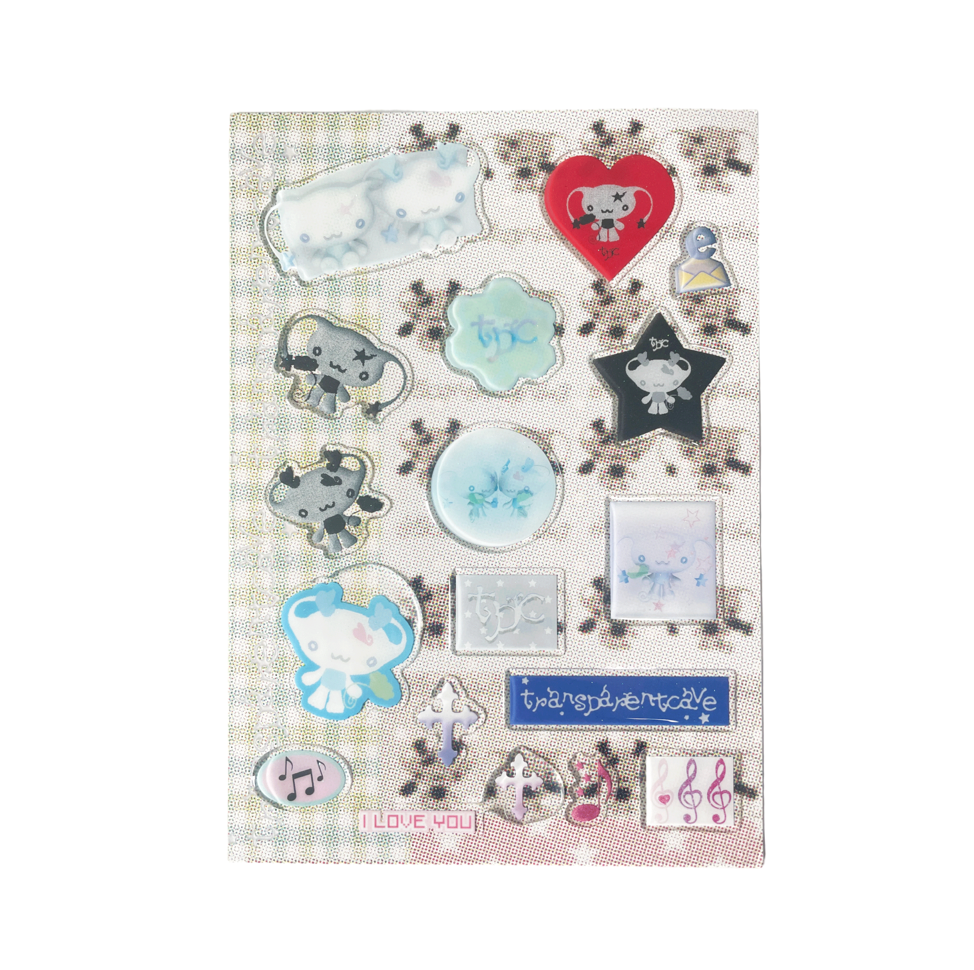 Transparent Cave x Alldollscode * 3D Glitter Sticker