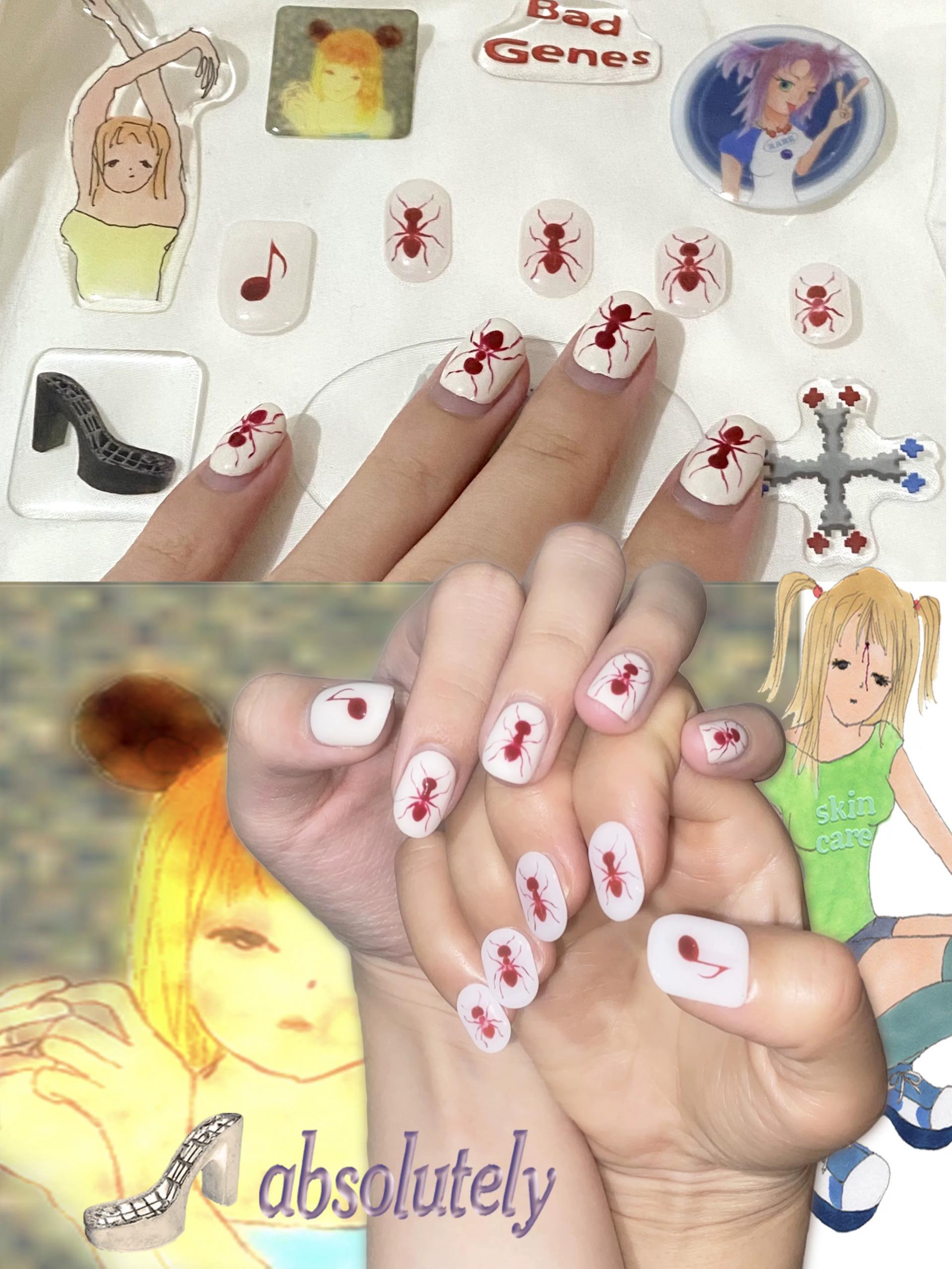 High heel nails epoxy sticker