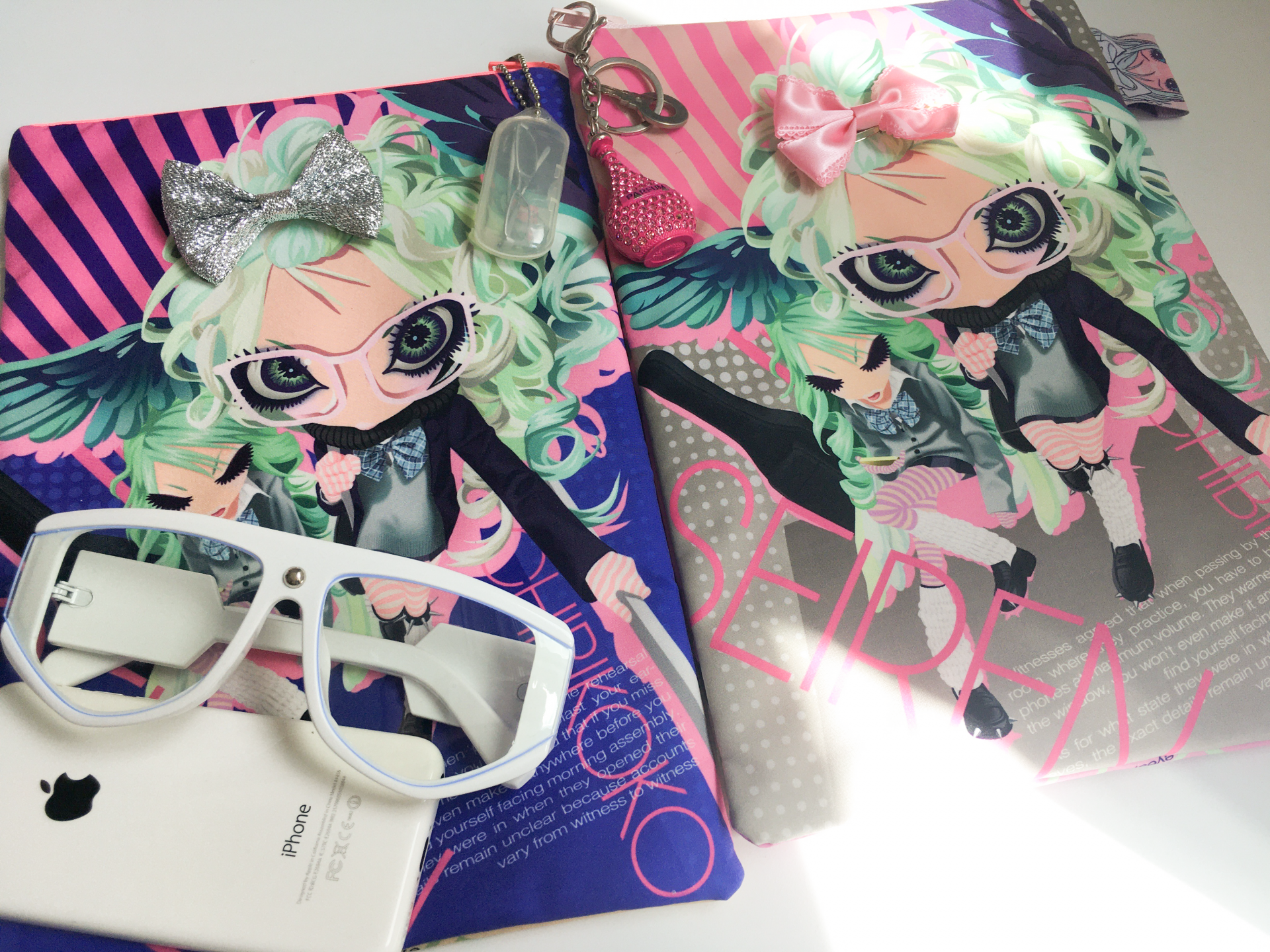 [ChiBiKOKO] 高校 SEIREN multi pouch - Pink