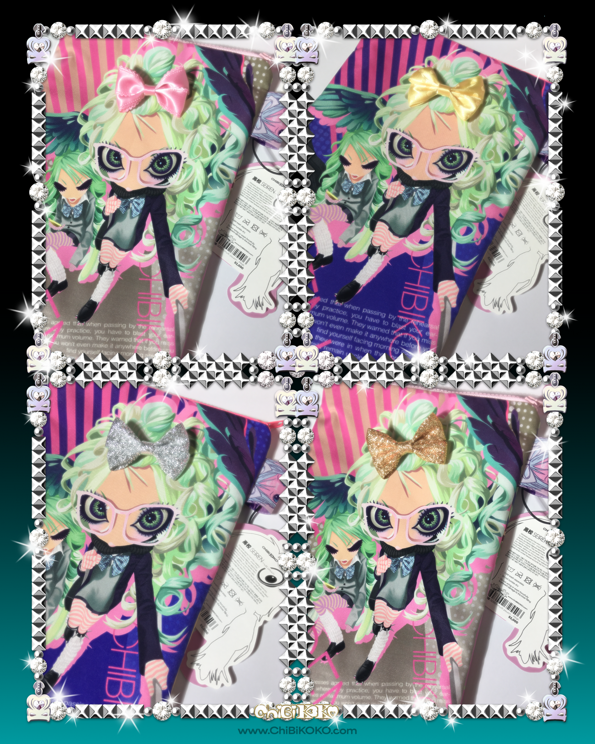 [ChiBiKOKO] 高校 SEIREN multi pouch - Pink