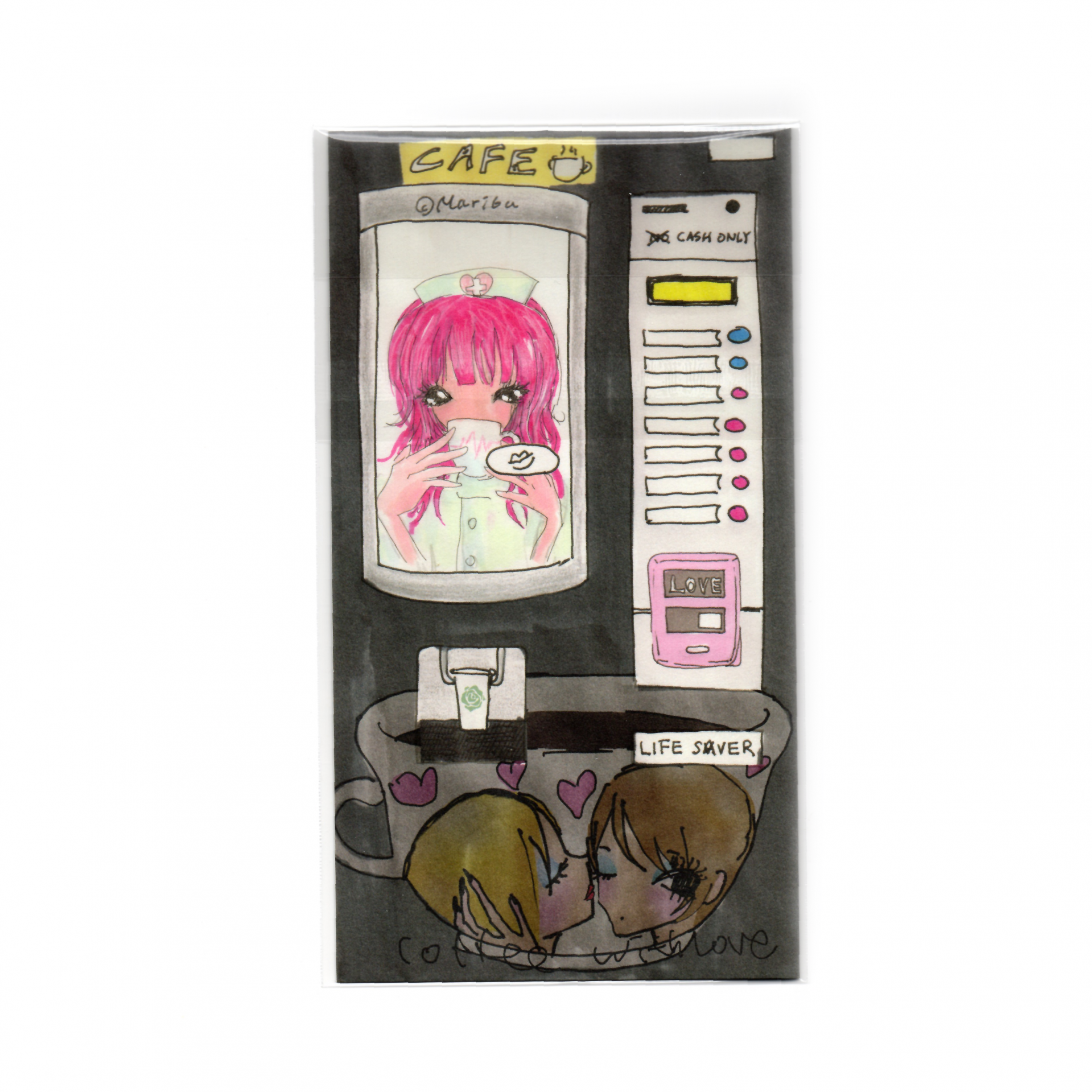 [MARIBU] Coffee machine folding postcard