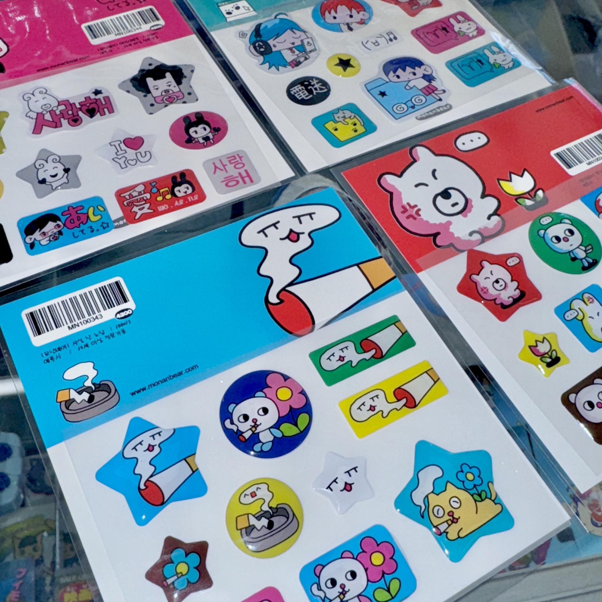 monan bear epoxy sticker series (4types)