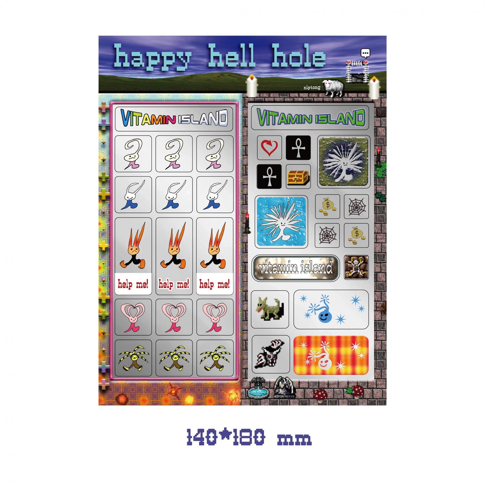happy hell hole sticekr (silver ver.)