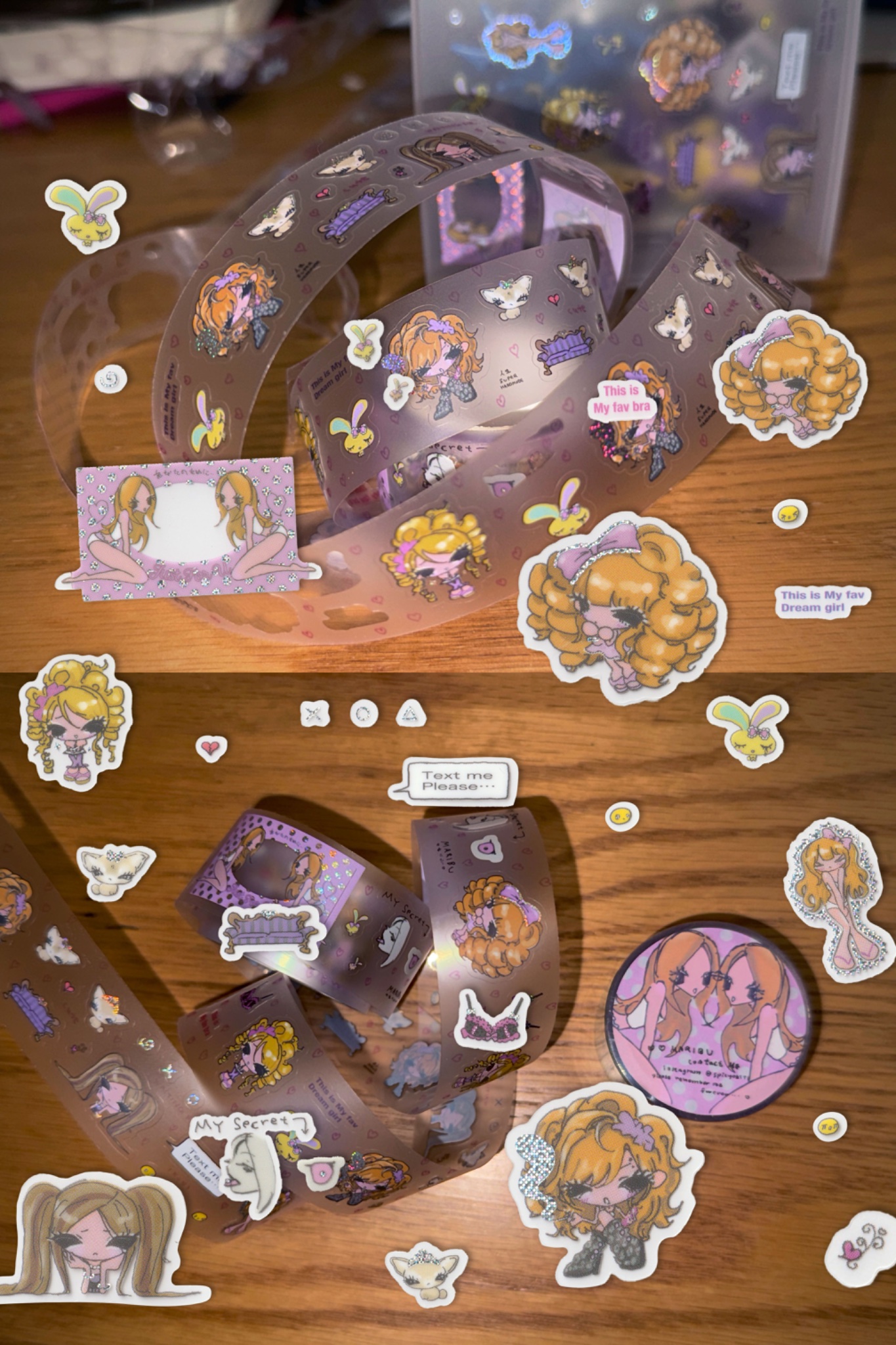 [MARIBU] Favorite Girl ♥ hologram kiss-cut sticker
