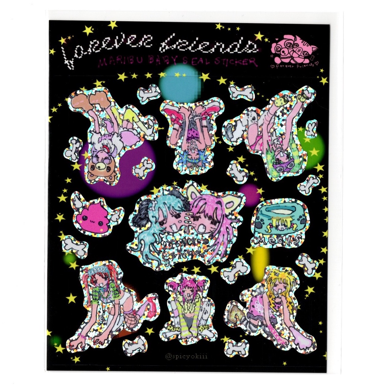 Forever friends hologram sticker