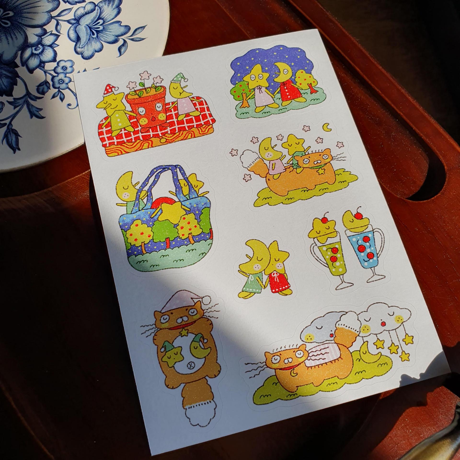 a night of stars and the moon sticker