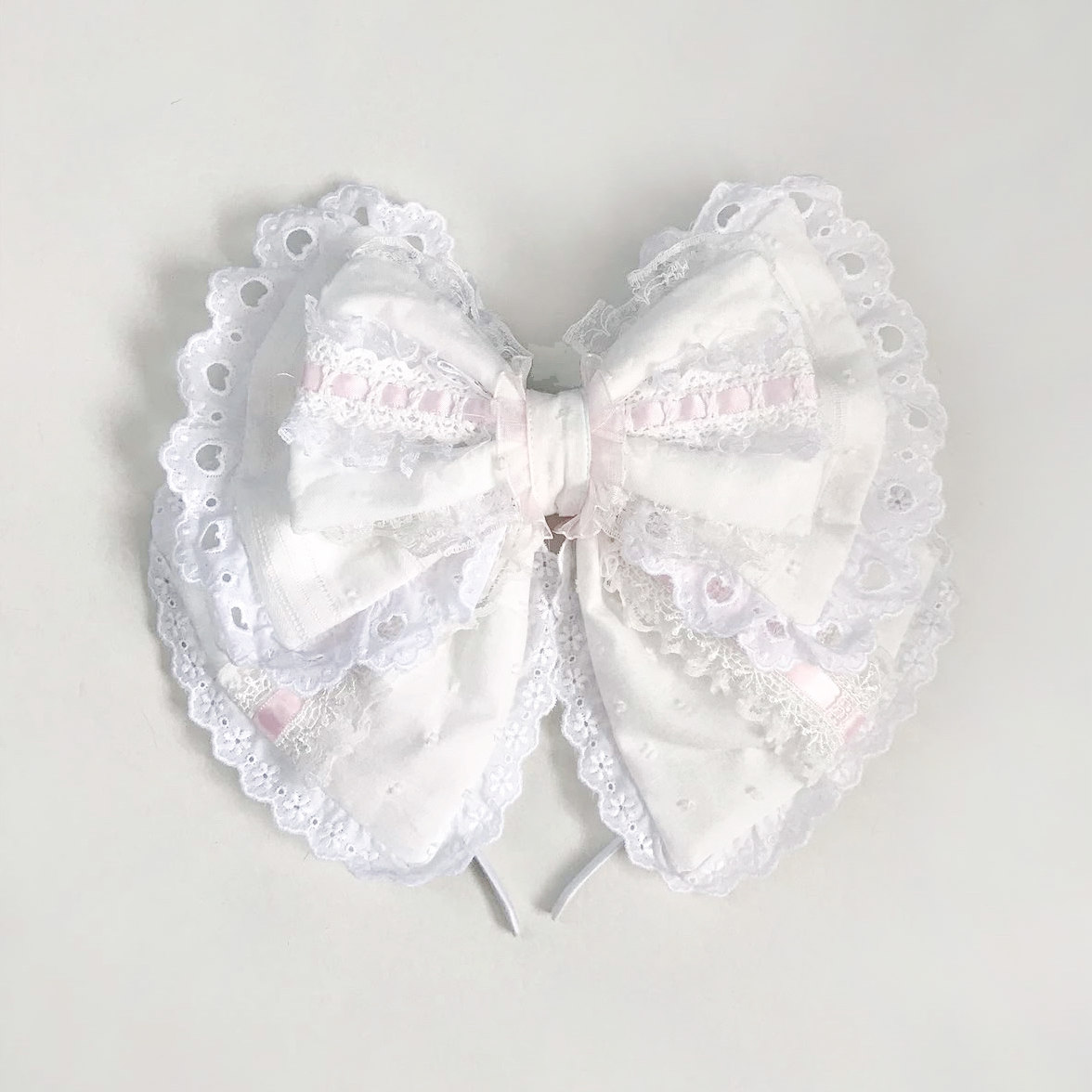 [E5l] Pattern Ribbon Hair-Band (white/onlyone)