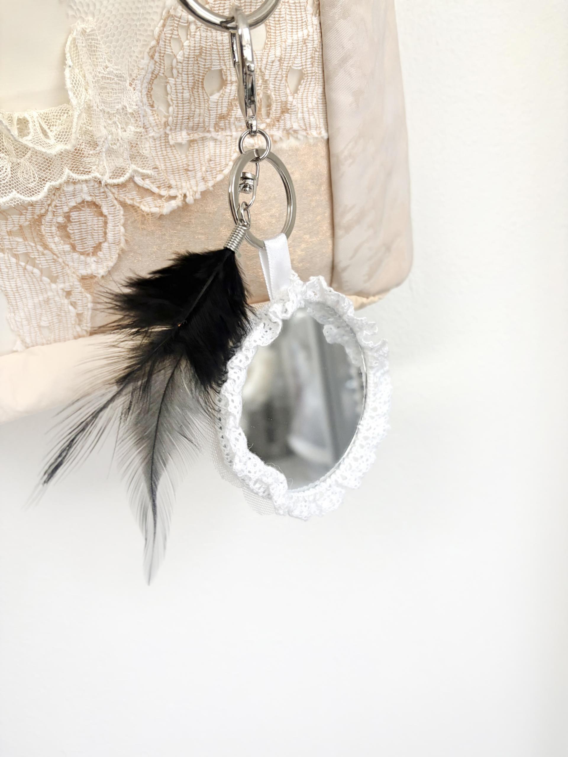 flower mirror keyring