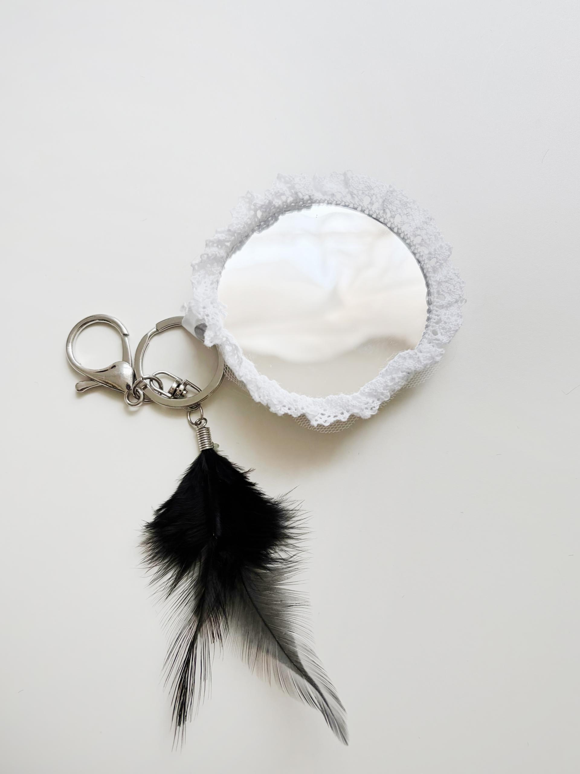 flower mirror keyring