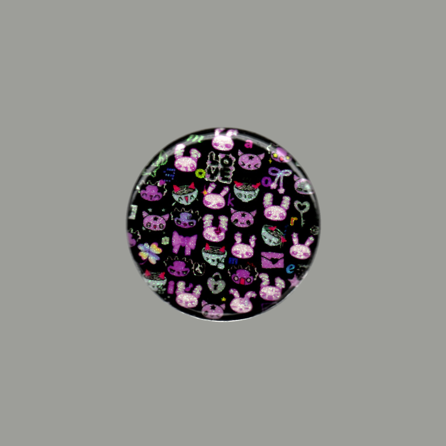 [love.death.heaven.flow] black multi pattern badge