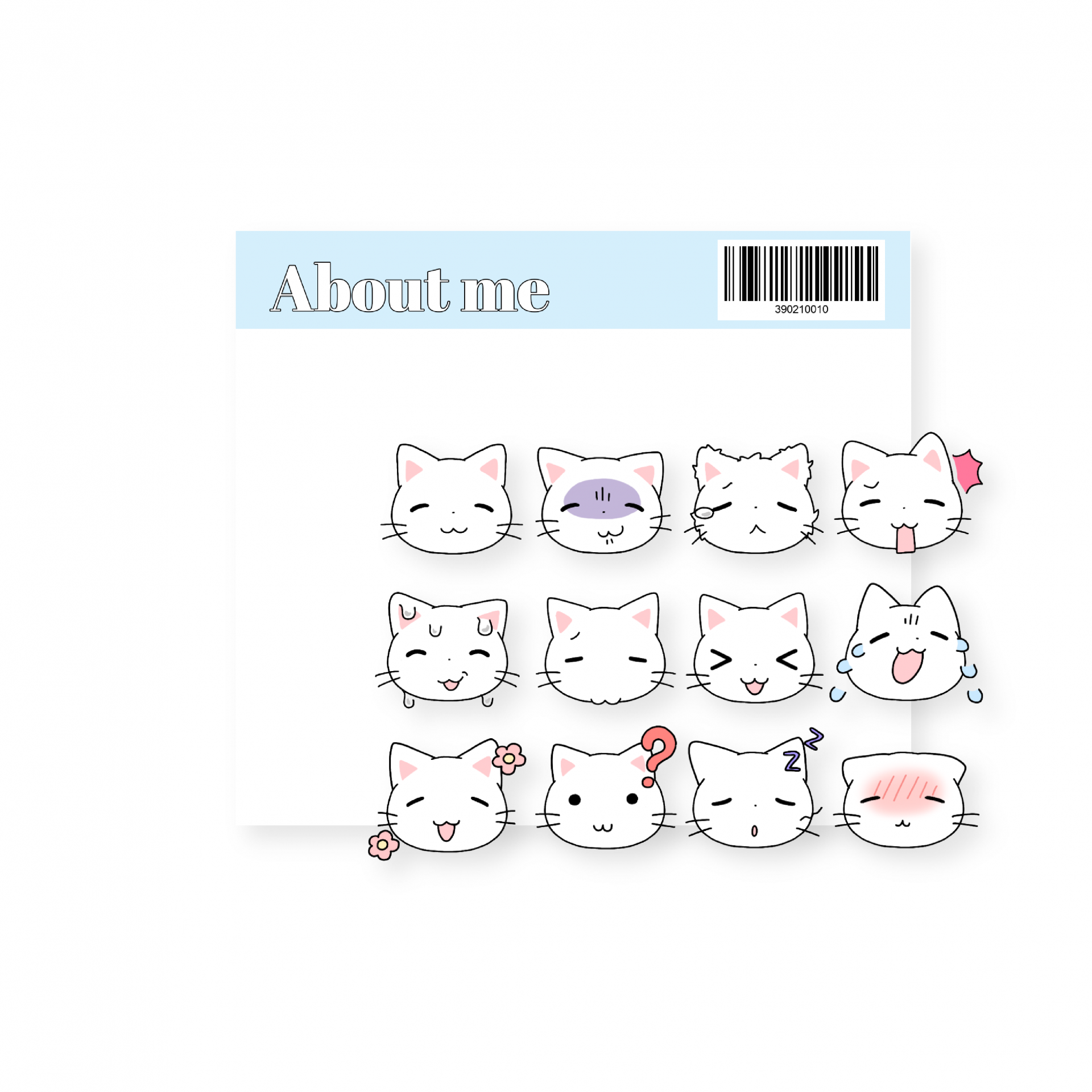 [Kiyo Island] x 아르센 - 고양이 표정 투명유광스티커