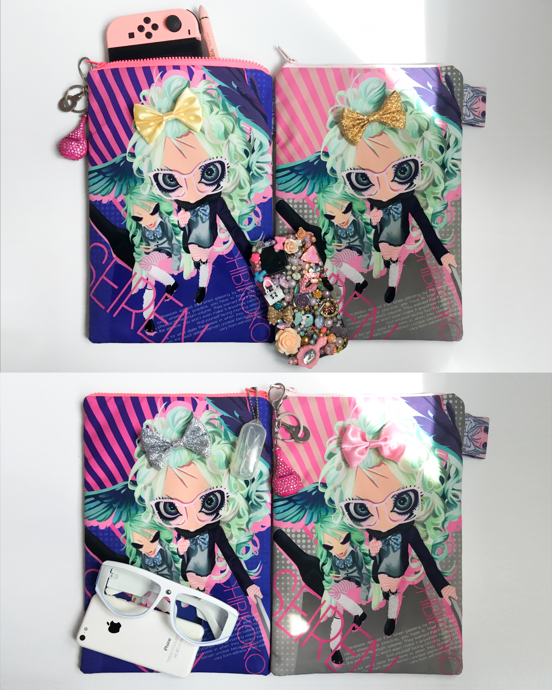 [ChiBiKOKO] 高校 SEIREN multi pouch - Blue