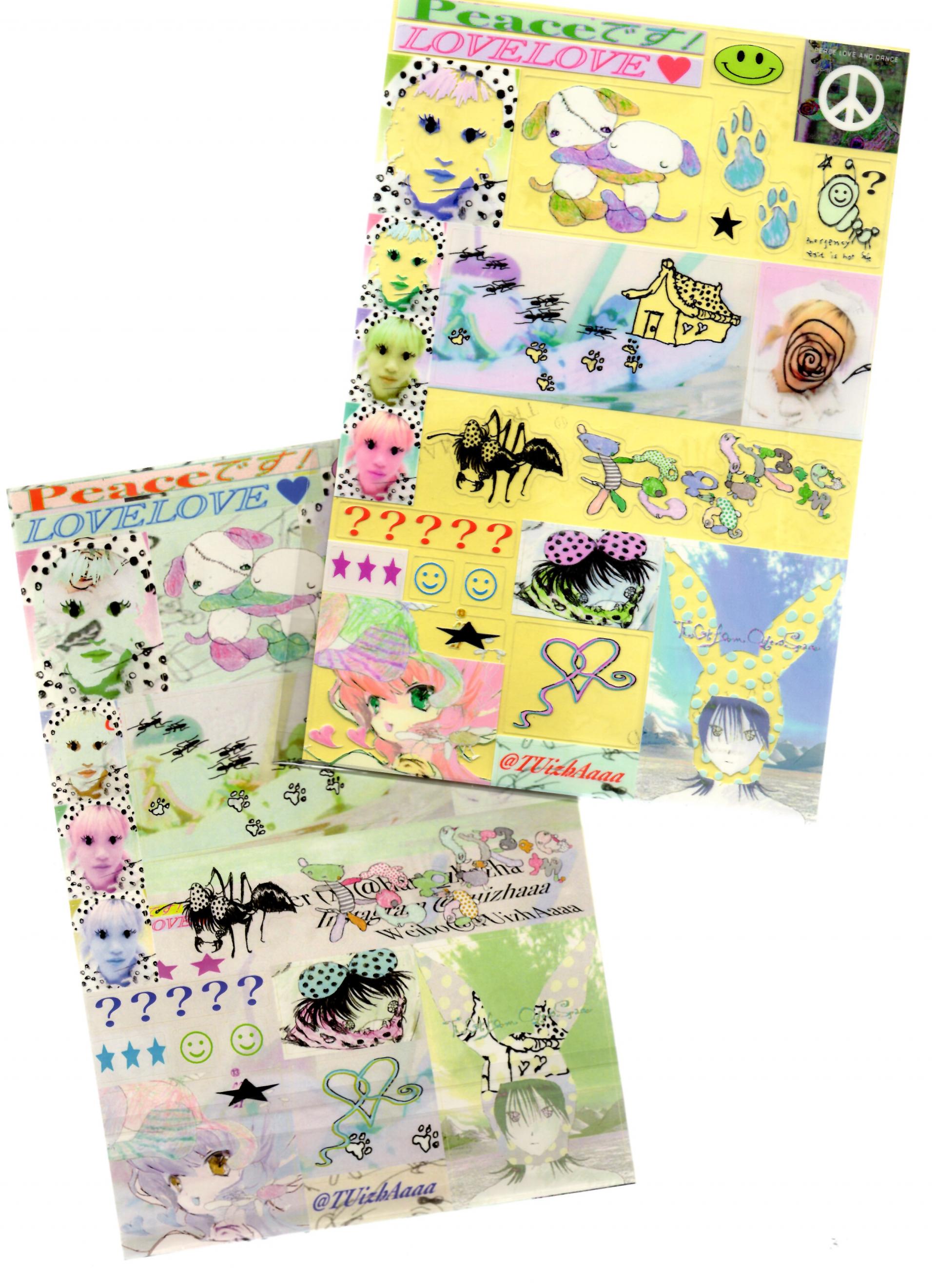 [tuizhaaaa] Love & Peace Sticker Set (2 pcs)