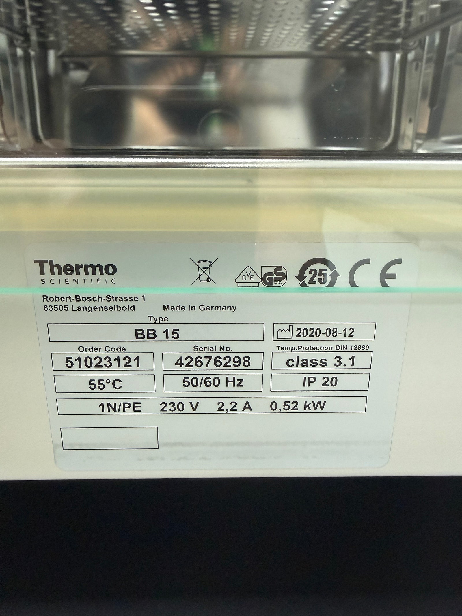 BB15 CO2 incubator