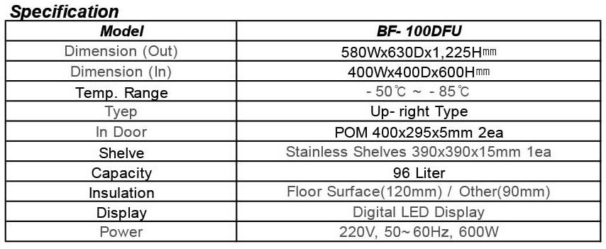 소형 Deep freezer BF-100DFU, 96L