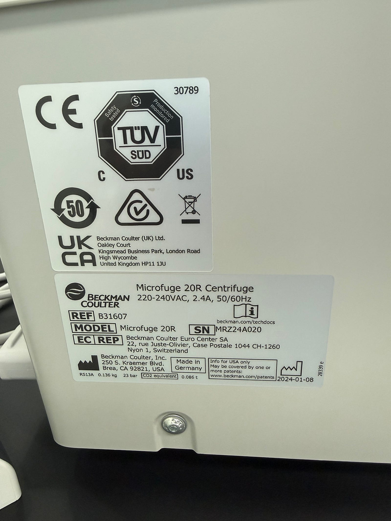 냉장 Micro centrifuge Microfuge 20R 1.5ml