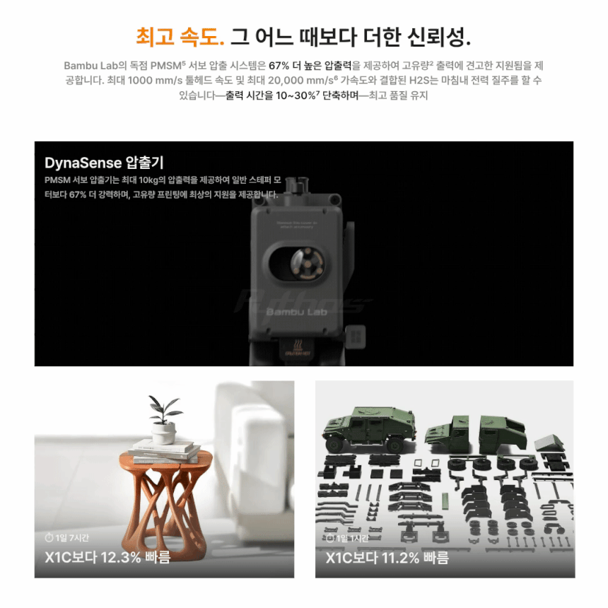 뱀부랩 H2S 3D프린터 단품 (글로벌판)