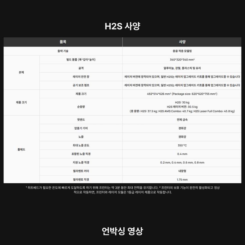 뱀부랩 H2S Combo 3D프린터 (글로벌 한국판)
