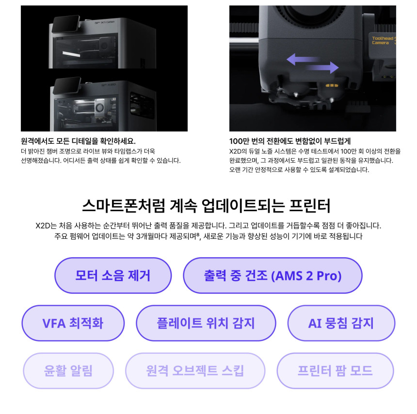 뱀부랩 X2D Combo 뱀부랩 3D프린터 (글로벌 한국판)