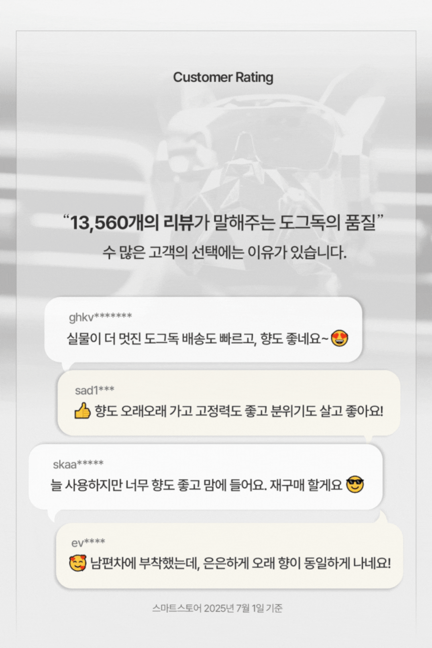 도그독 3세대 D-E1 차량용 방향제 자동차 디퓨저 프렌치불독 블랙체리