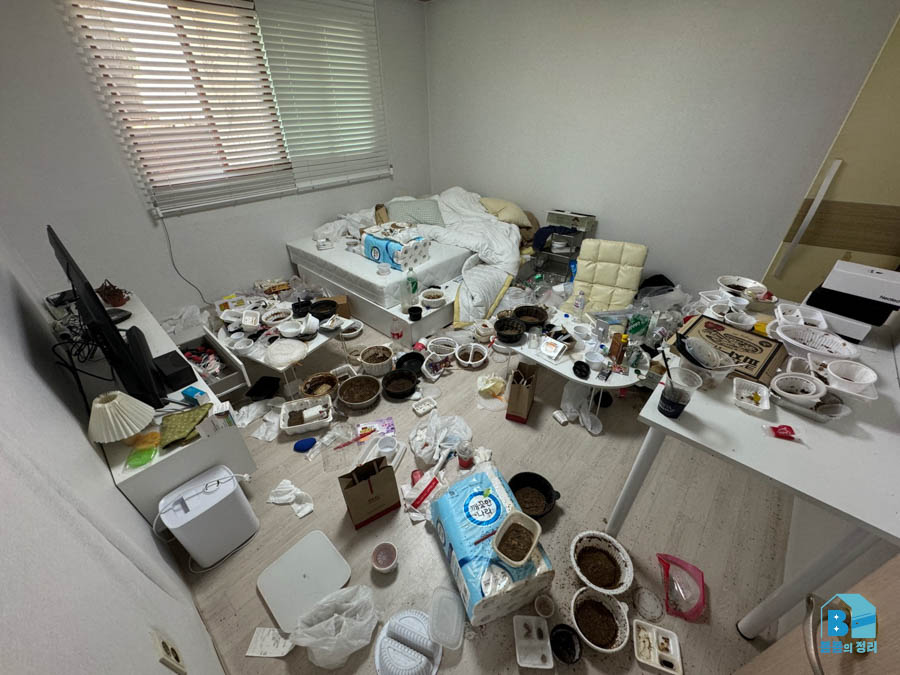 인천 중구 신포동 침실 쓰레기집 청소 전 모습