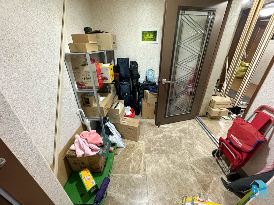 정발산동 아파트 현관 박스 폐기수거 후