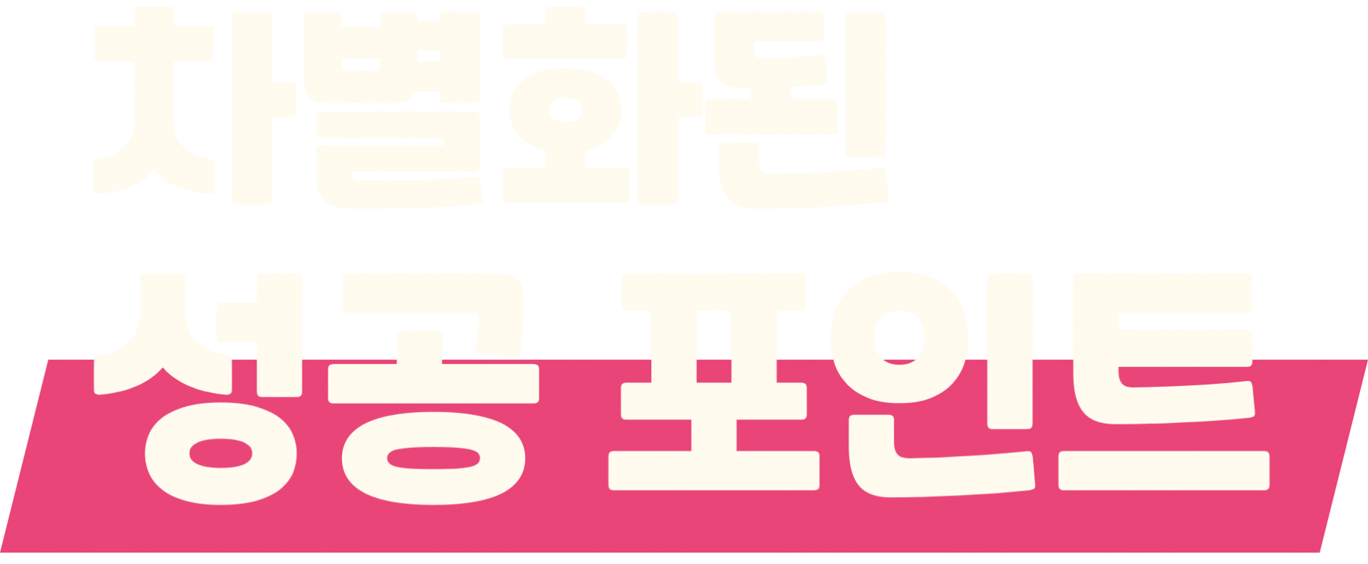 차별화된 성공포인트