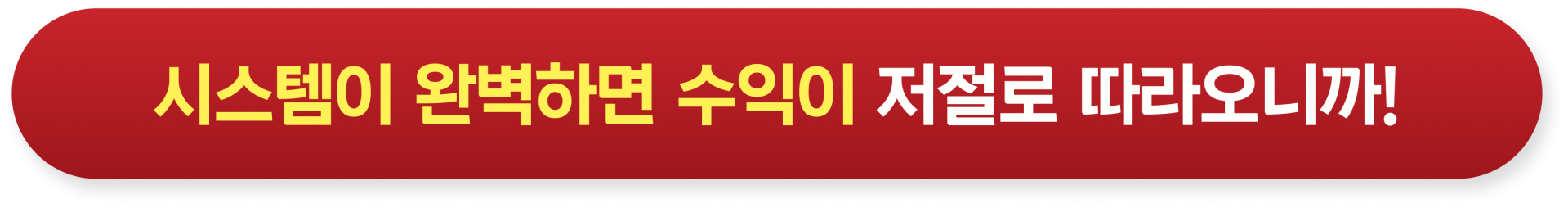 시스템이 완벽하면 수익이 저절로 따라오니까