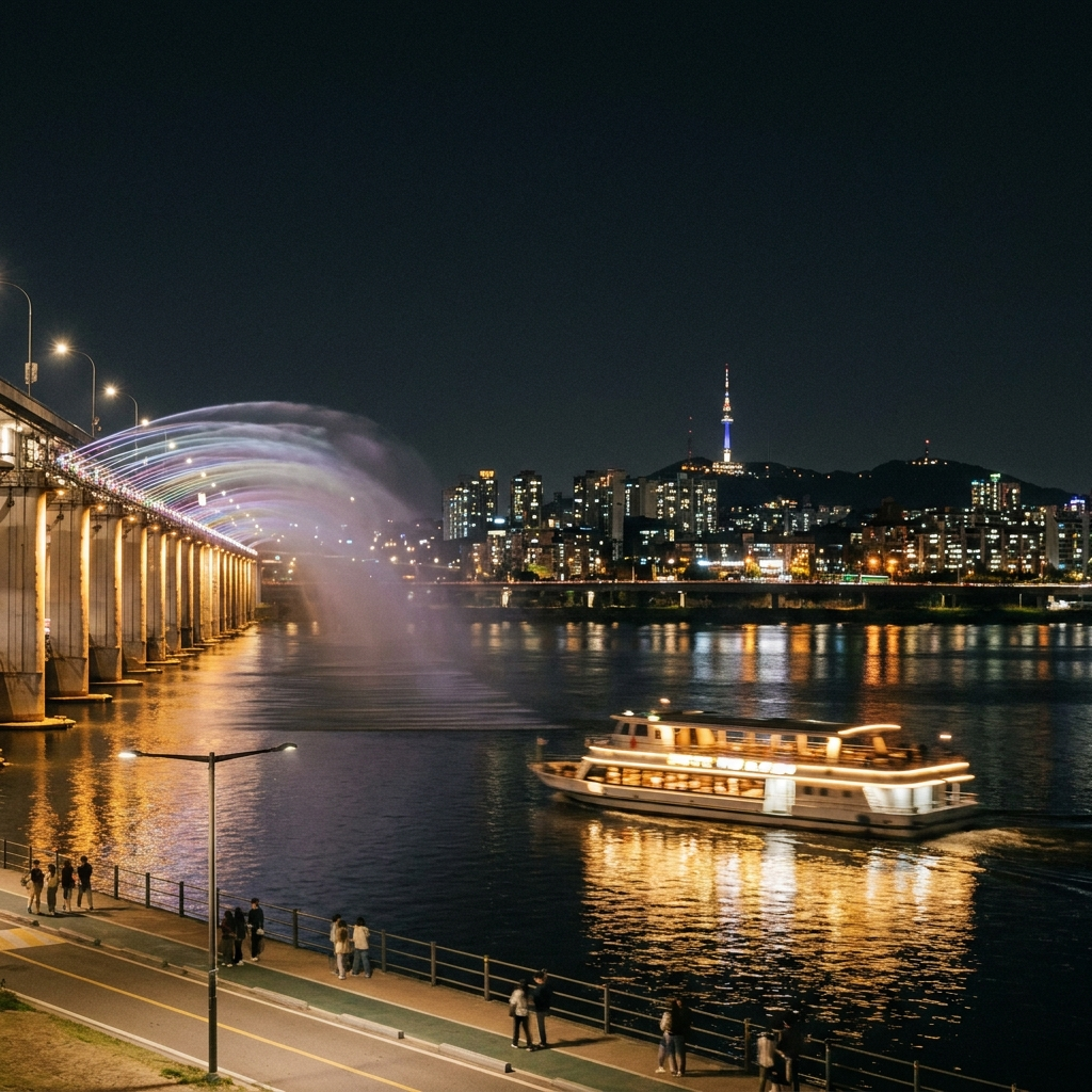 An evening river cruise on the Han River in Seoul