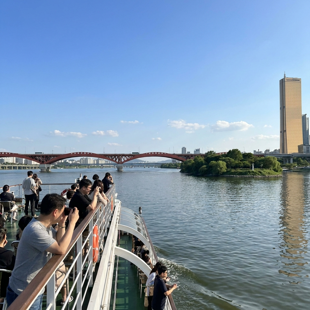 A daytime river cruise on the Han River in Seoul