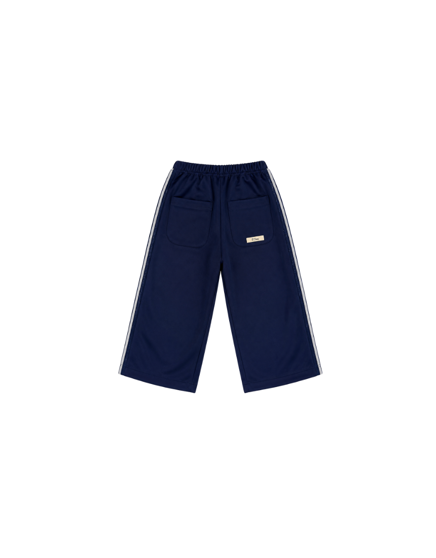 Line Track Pants (Kids)-Navy