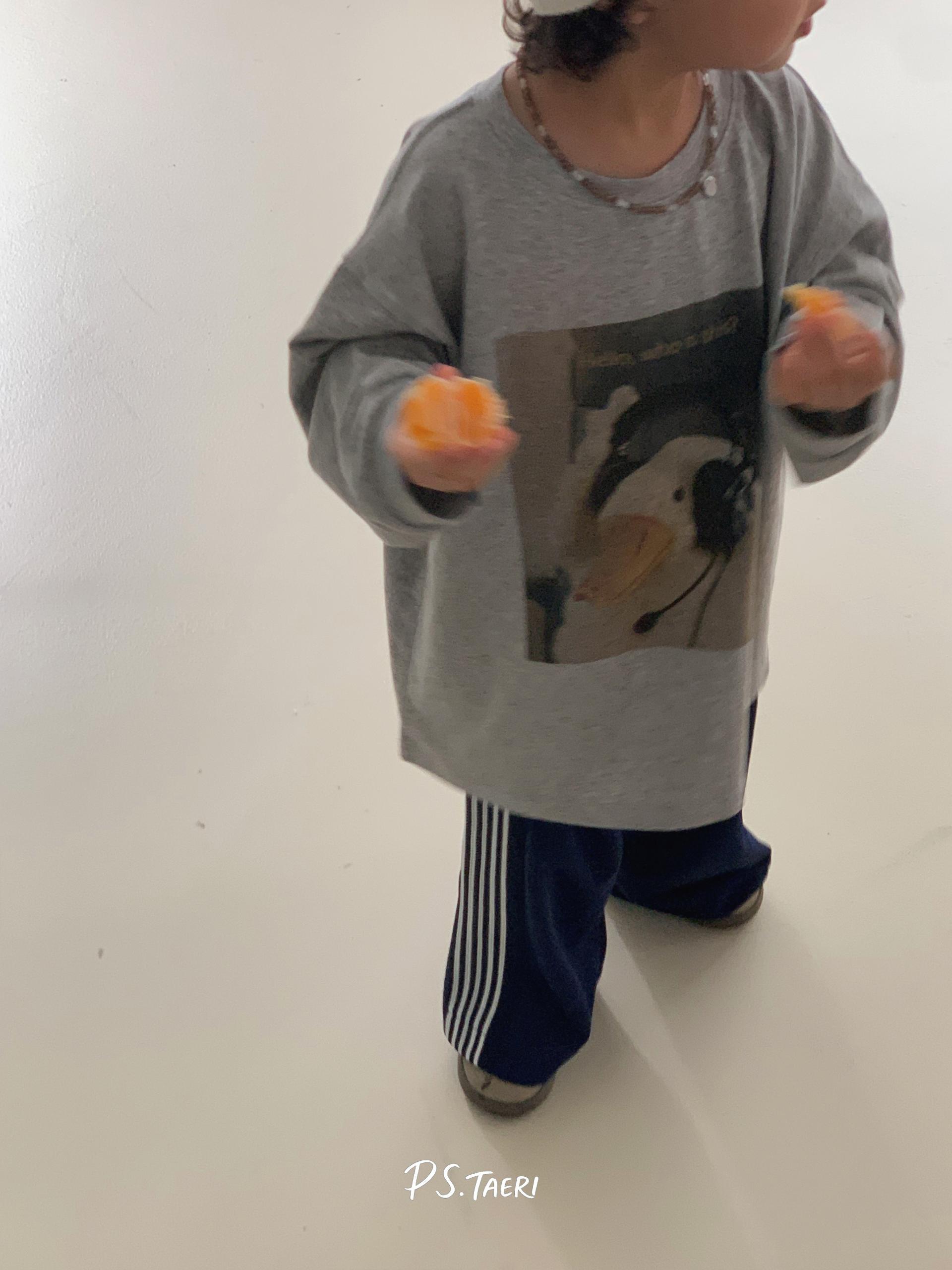 Hello Duck T-shirt (Kids)-Gray
