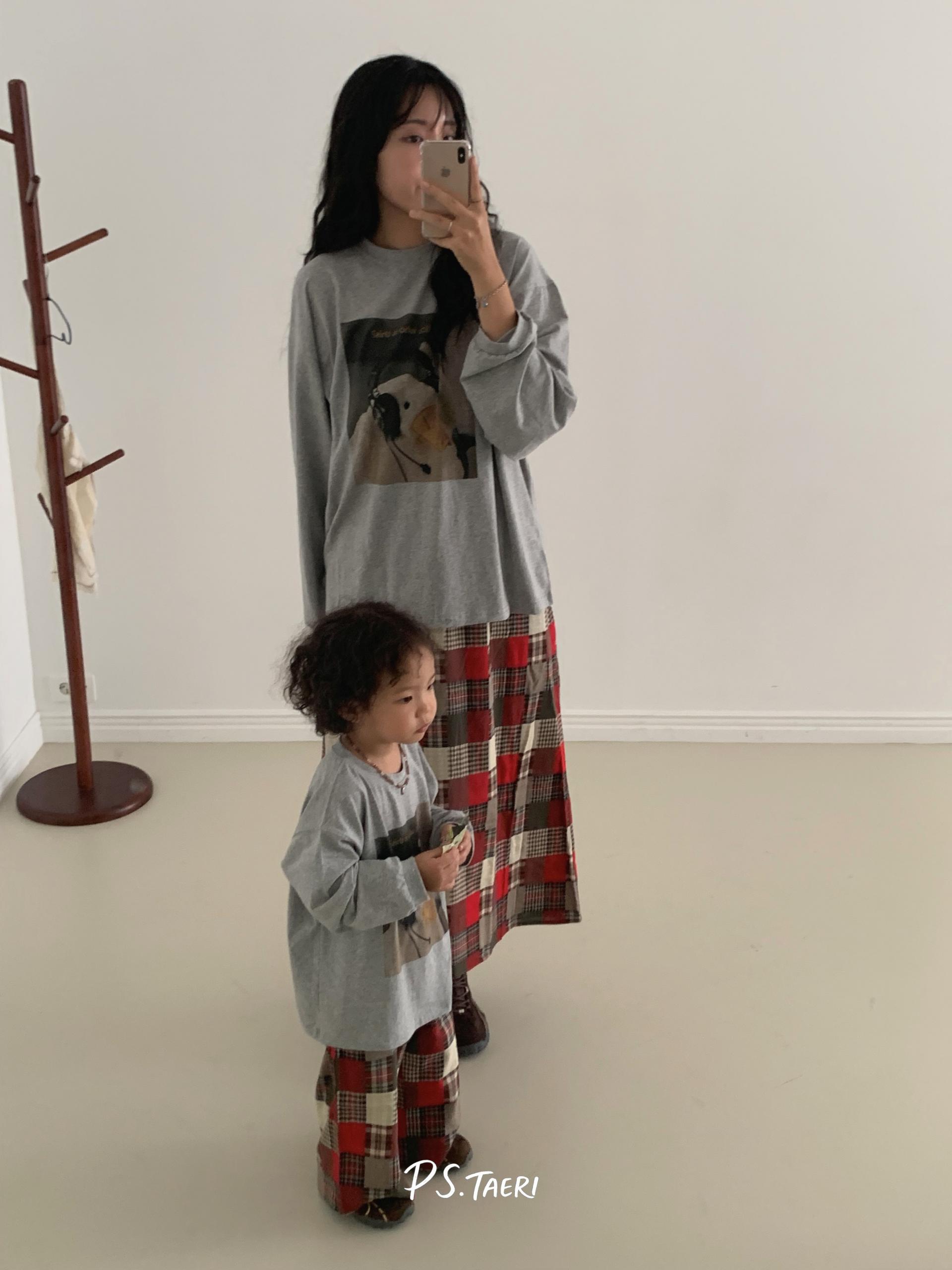 Hello Duck T-shirt (Kids)-Gray