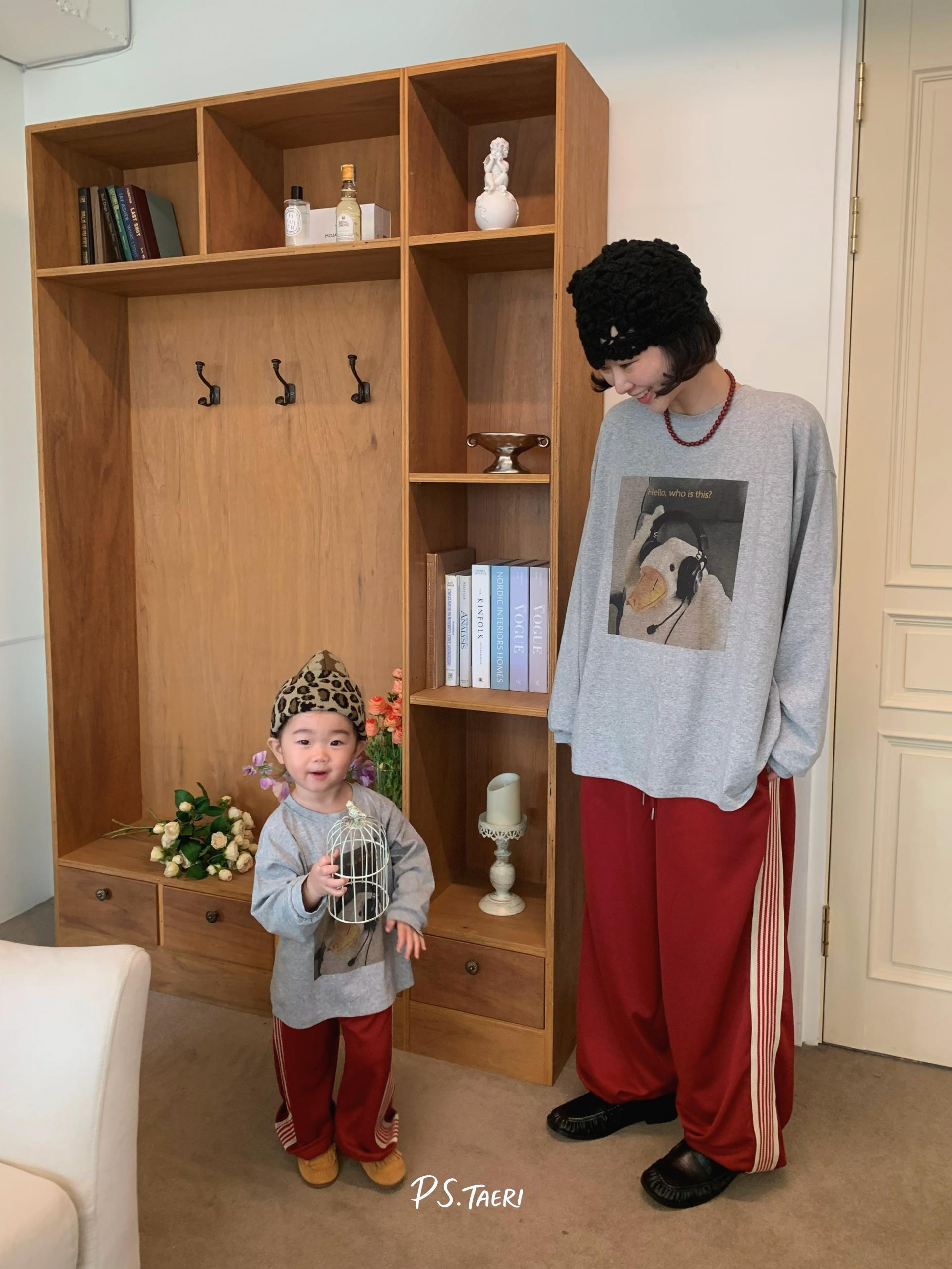Hello Duck T-shirt (Kids)-Gray