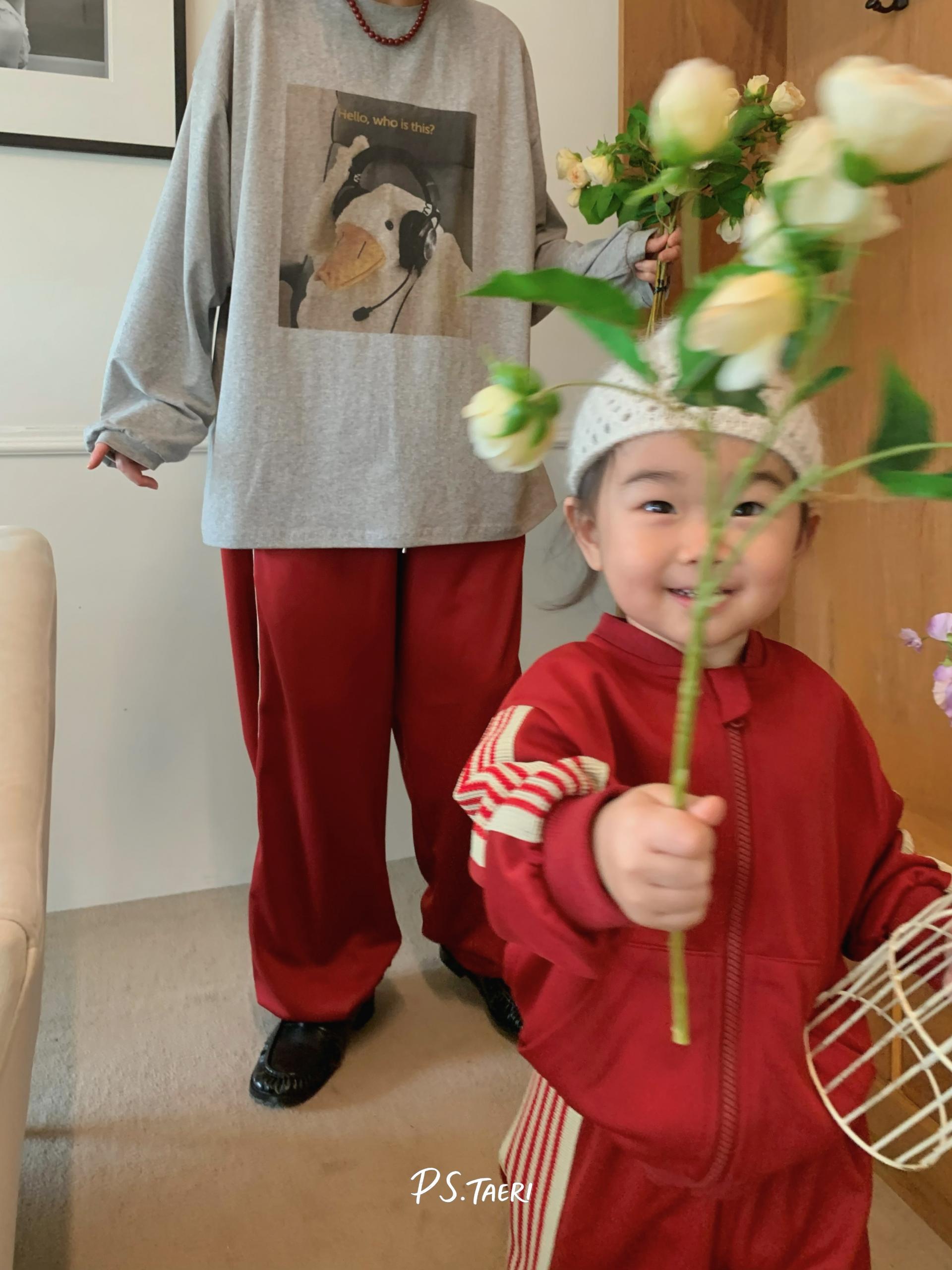 Line Track Pants (Adult)-Red