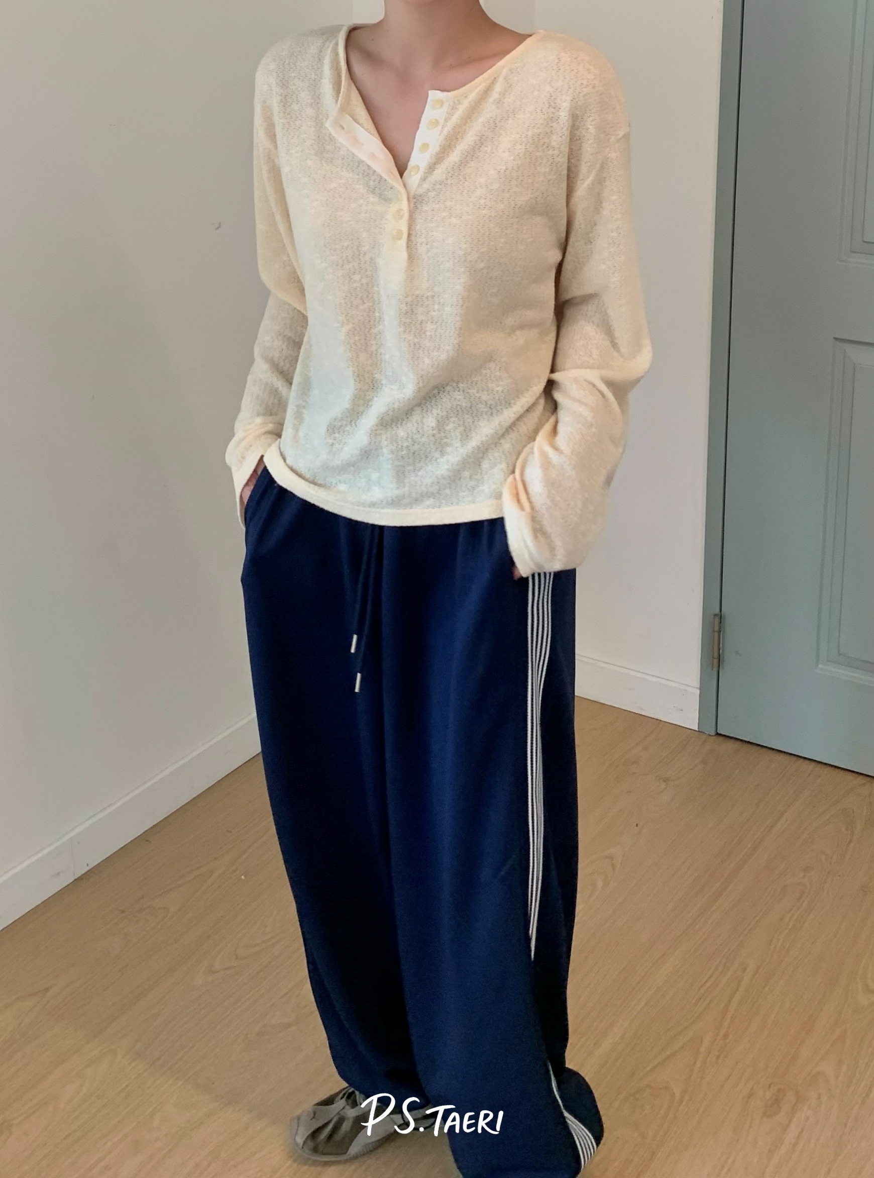 Line Track Pants (Adult)-Navy