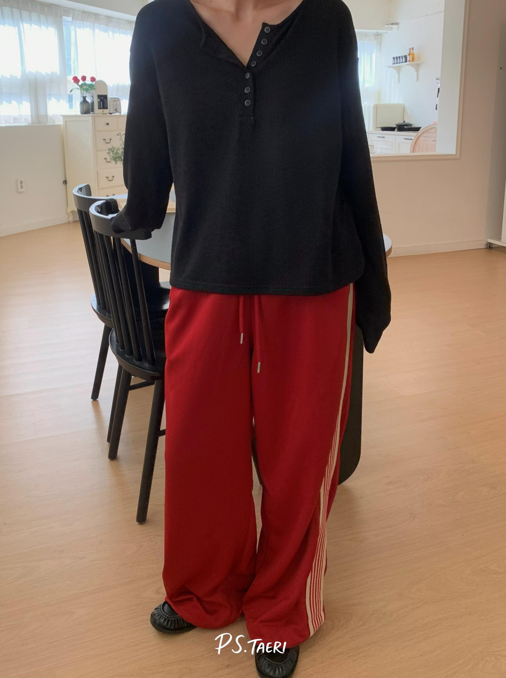 Line Track Pants (Adult)-Red