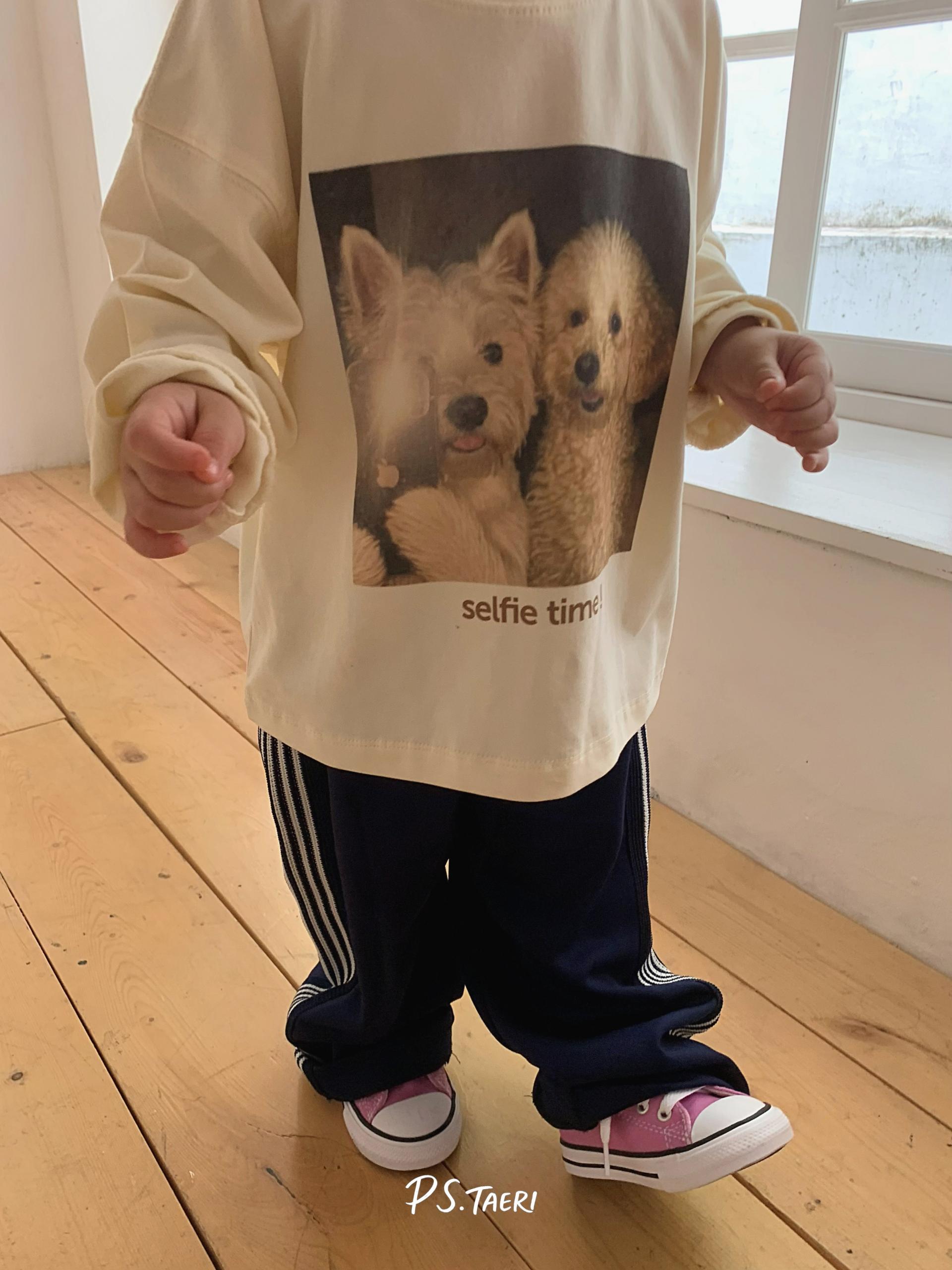 Line Track Pants (Kids)-Navy