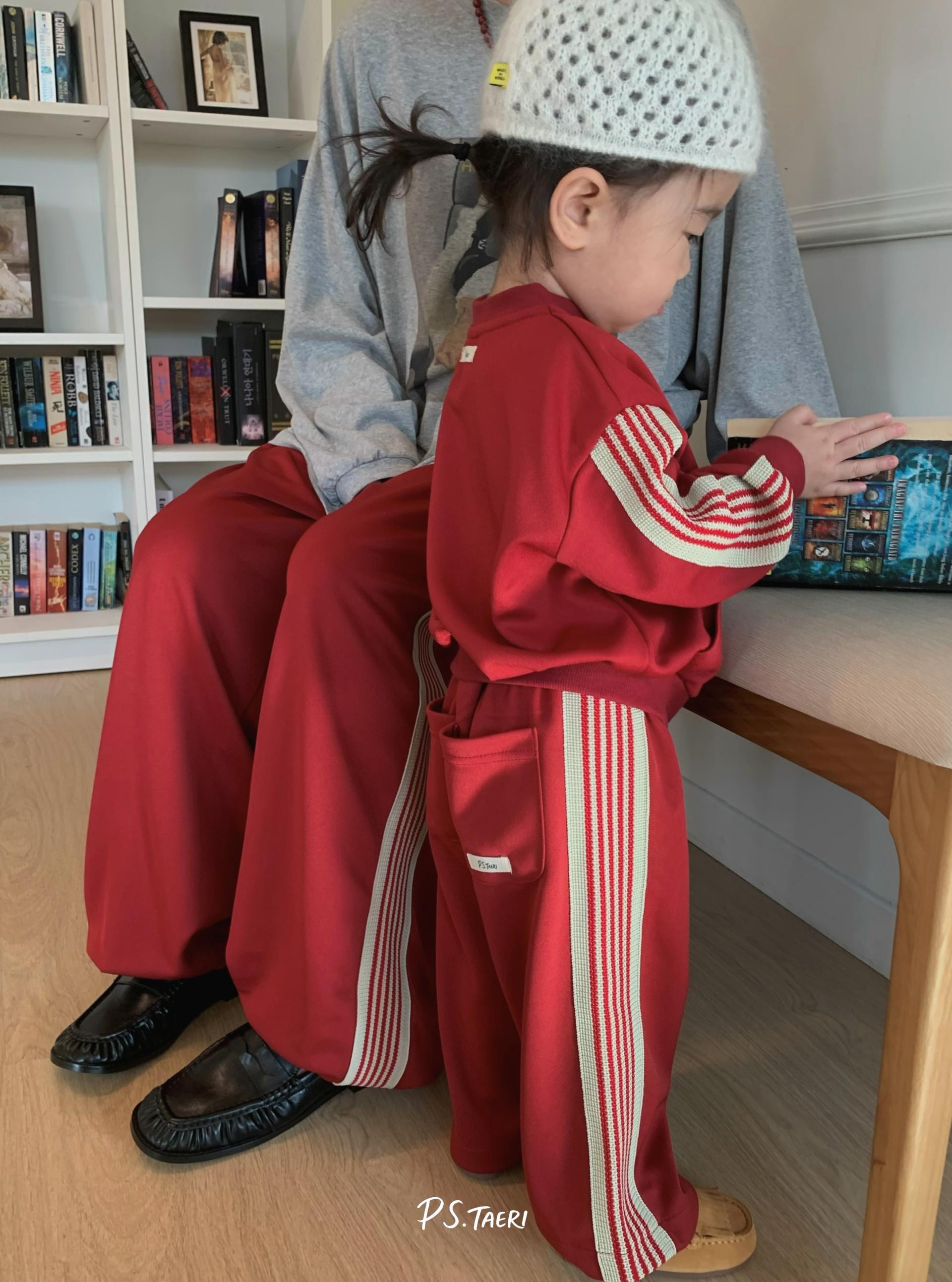 Line Track Pants (Adult)-Red